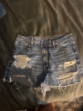 American Eagle Outfitters Light Blue Distressed Denim Cutoff Shorts